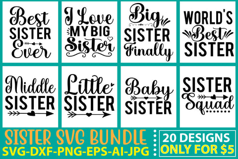 Sister Svg Bundle SVG Syaman 