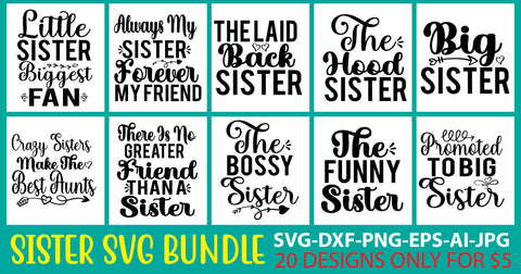 Sister Svg Bundle SVG Syaman 