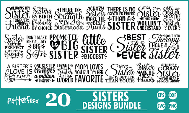 Sister SVG Designs Bundle SVG PatternFeed8 