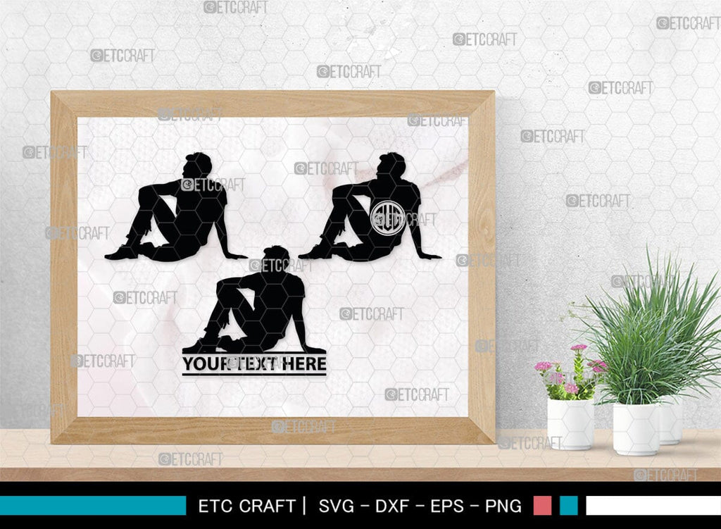 Sitting People Monogram, Sitting People Silhouette, Sitting People SVG ...