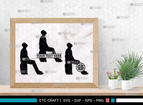 Sitting People Monogram, Sitting People Silhouette, Sitting People SVG, Sitting Men Svg, Sitting Women Svg, SB00406 SVG ETC Craft 
