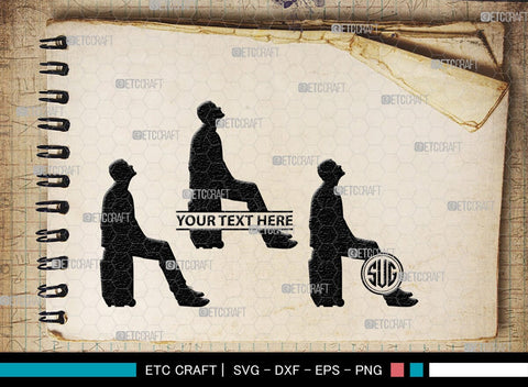 Sitting People Monogram, Sitting People Silhouette, Sitting People SVG, Sitting Men Svg, Sitting Women Svg, SB00406 SVG ETC Craft 