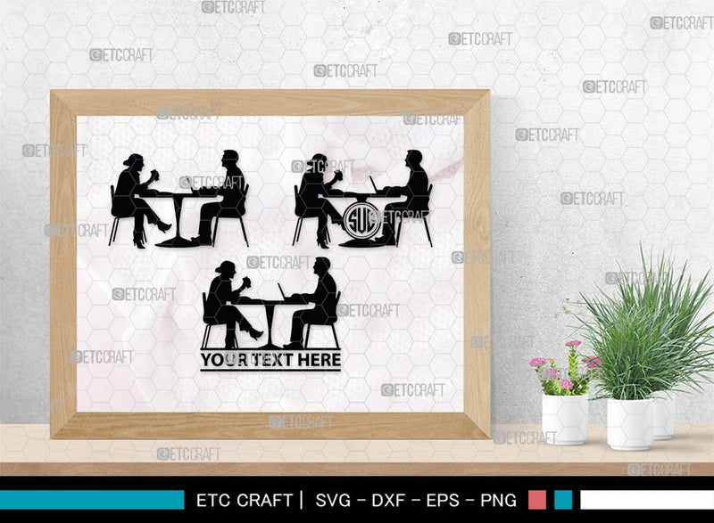 Sitting People Monogram, Sitting People Silhouette, Sitting People SVG ...
