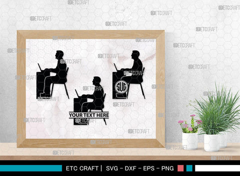 Sitting People Monogram, Sitting People Silhouette, Sitting People SVG, Sitting Men Svg, Sitting Women Svg, SB00406 SVG ETC Craft 