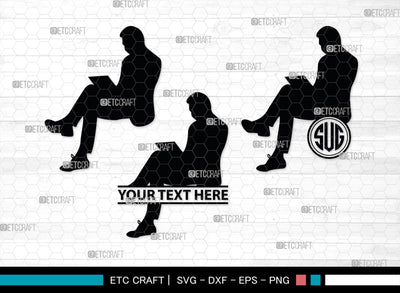 Sitting People Monogram, Sitting People Silhouette, Sitting People SVG, Sitting Men Svg, Sitting Women Svg, SB00406 SVG ETC Craft 