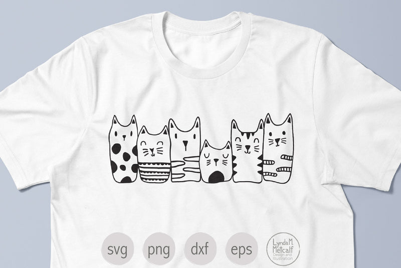 Six Cute Cats SVG Ready Cut File - So Fontsy