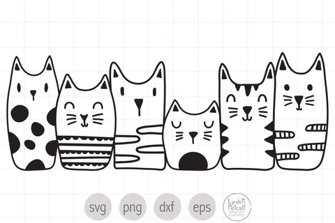 Six Cute Cats SVG Ready Cut File SVG Lynda M Metcalf 