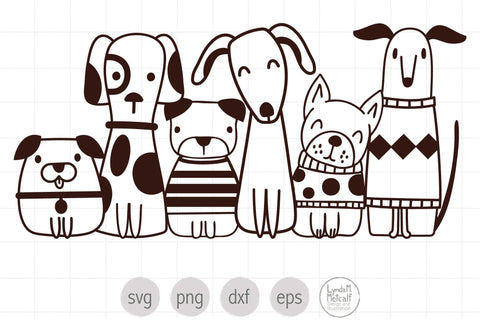 Six Cute Dogs SVG Ready Cut File SVG Lynda M Metcalf 