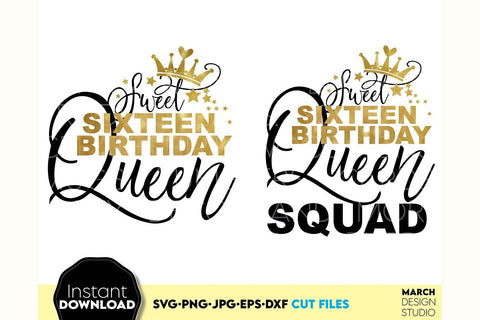 Sixteen Birthday Girl Shirt | Birthday Girl Shirt | Sixteen Birthday Queen SVG SVG March Design Studio 