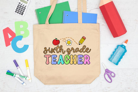 Sixth Grade Teacher Sublimation PNG I Teacher Shirt PNG Sublimation Happy Printables Club 