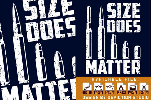 Size Dose Matter Bullet Black T-Shirt print template Sketch DESIGN Depiction Studio 