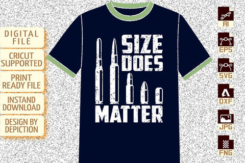 Size Dose Matter Bullet Black T-Shirt print template Sketch DESIGN Depiction Studio 