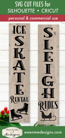 Skate Rental - Sleigh Rides - Vertical - SVG SVG Ewe-N-Me Designs 