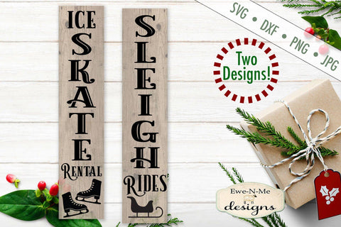 Skate Rental - Sleigh Rides - Vertical - SVG SVG Ewe-N-Me Designs 