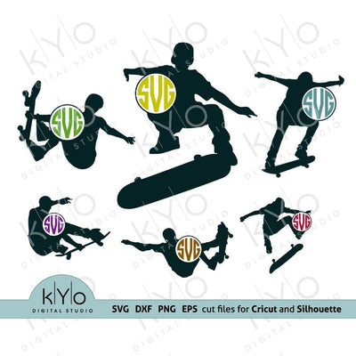 Skateboard Monogram SVG Files Skateboarding silhouettes SVG kYo Digital Studio 