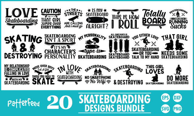 Skateboard SVG Designs Bundle SVG PatternFeed8 