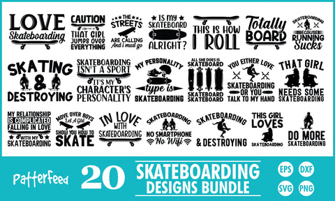 Skateboard SVG Designs Bundle SVG PatternFeed8 