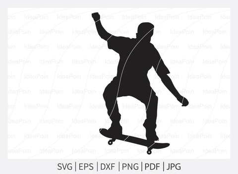 Skateboard svg; Skater Silhouette; Skater Cut File; Skater svg Bundle; Skater Vector; Skateboarding Vector; Dxf; Png; Eps SVG Dinvect 