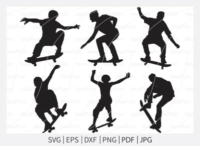 Skateboard svg; Skater Silhouette; Skater Cut File; Skater svg Bundle; Skater Vector; Skateboarding Vector; Dxf; Png; Eps SVG Dinvect 