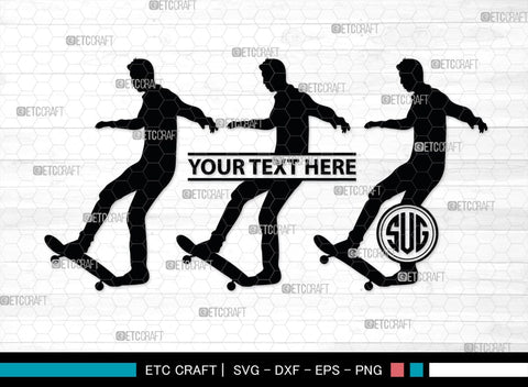 Skateboarding Monogram, Skateboarding Silhouette, Skate Boarding Svg, Skate Border Svg, Sports Svg, SB00127 SVG ETC Craft 