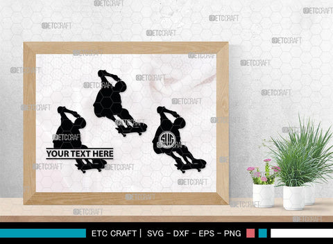 Skateboarding Monogram, Skateboarding Silhouette, Skate Boarding Svg, Skate Border Svg, Sports Svg, SB00127 SVG ETC Craft 