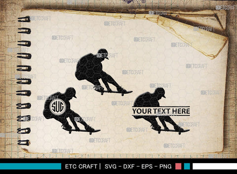 Skateboarding Monogram, Skateboarding Silhouette, Skate Boarding Svg, Skate Border Svg, Sports Svg, SB00127 SVG ETC Craft 