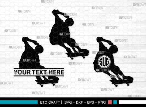 Skateboarding Monogram, Skateboarding Silhouette, Skate Boarding Svg, Skate Border Svg, Sports Svg, SB00127 SVG ETC Craft 