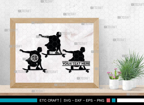 Skateboarding Monogram, Skateboarding Silhouette, Skate Boarding Svg, Skate Border Svg, Sports Svg, SB00127 SVG ETC Craft 