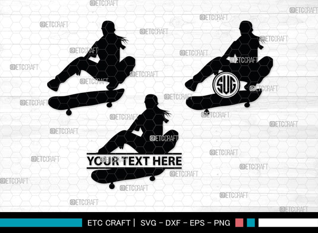 Skateboarding Monogram, Skateboarding Silhouette, Skate Boarding Svg, Skate Border Svg, Sports Svg, SB00127 SVG ETC Craft 