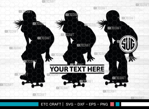 Skateboarding Monogram, Skateboarding Silhouette, Skate Boarding Svg, Skate Border Svg, Sports Svg, SB00127 SVG ETC Craft 