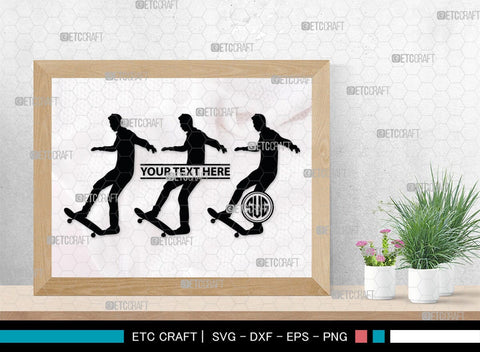 Skateboarding Monogram, Skateboarding Silhouette, Skate Boarding Svg, Skate Border Svg, Sports Svg, SB00127 SVG ETC Craft 
