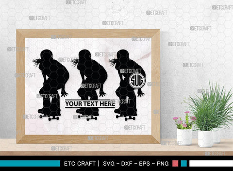 Skateboarding Monogram, Skateboarding Silhouette, Skate Boarding Svg, Skate Border Svg, Sports Svg, SB00127 SVG ETC Craft 