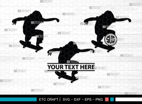 Skateboarding Monogram, Skateboarding Silhouette, Skate Boarding Svg, Skate Border Svg, Sports Svg, SB00127 SVG ETC Craft 