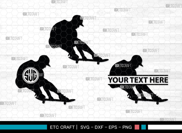 Skateboarding Monogram, Skateboarding Silhouette, Skate Boarding Svg, Skate Border Svg, Sports Svg, SB00127 SVG ETC Craft 