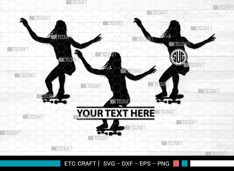 Skateboarding Monogram, Skateboarding Silhouette, Skate Boarding Svg, Skate Border Svg, Sports Svg, SB00127 SVG ETC Craft 