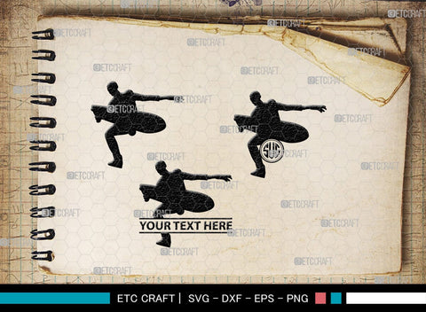 Skateboarding Monogram, Skateboarding Silhouette, Skate Boarding Svg, Skate Border Svg, Sports Svg, SB00127 SVG ETC Craft 