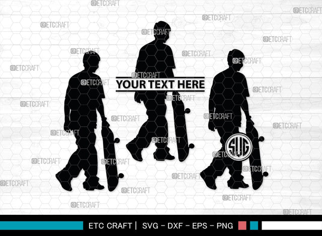 Skateboarding Monogram, Skateboarding Silhouette, Skate Boarding Svg, Skate Border Svg, Sports Svg, SB00127 SVG ETC Craft 