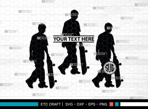 Skateboarding Monogram, Skateboarding Silhouette, Skate Boarding Svg, Skate Border Svg, Sports Svg, SB00127 SVG ETC Craft 