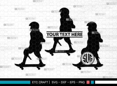 Skateboarding Monogram, Skateboarding Silhouette, Skate Boarding Svg, Skate Border Svg, Sports Svg, SB00127 SVG ETC Craft 