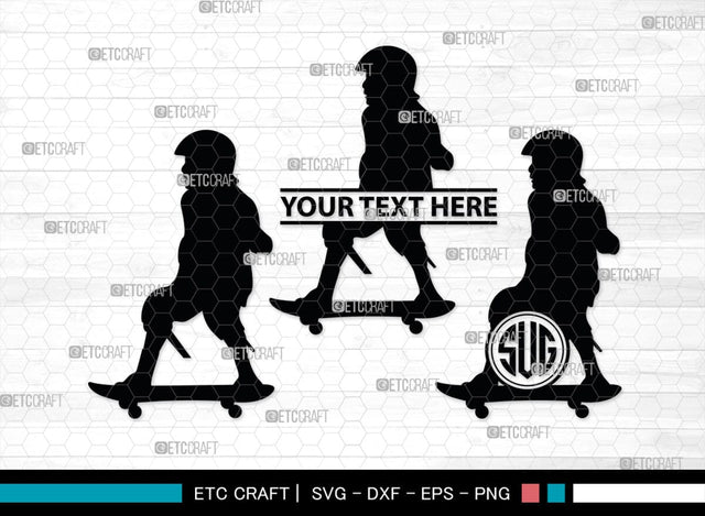 Skateboarding Monogram, Skateboarding Silhouette, Skate Boarding Svg, Skate Border Svg, Sports Svg, SB00127 SVG ETC Craft 