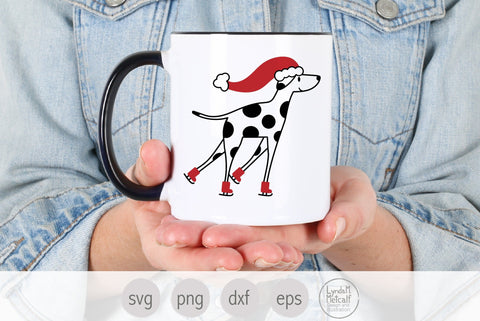 Skating Dog Svg, Winter Dalmatian Svg SVG Lynda M Metcalf 