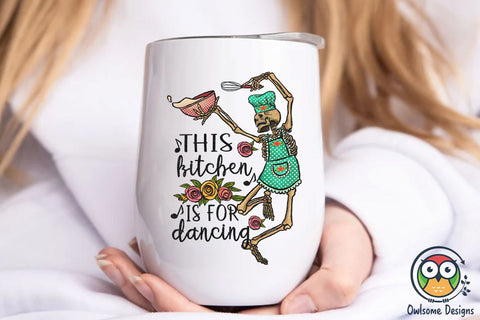 Skeleton Dancing Kitchen Sublimation PNG Sublimation Owlsome.Designs 