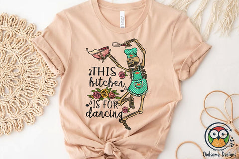 Skeleton Dancing Kitchen Sublimation PNG Sublimation Owlsome.Designs 