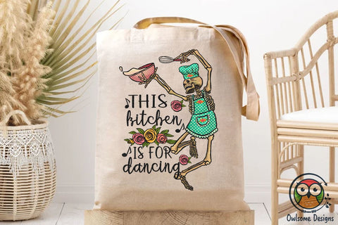 Skeleton Dancing Kitchen Sublimation PNG Sublimation Owlsome.Designs 
