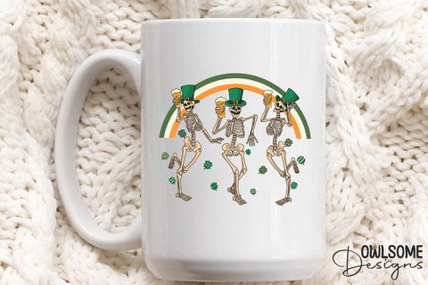 Skeleton Dancing Patricks Day PNG Sublimation Owlsome.Designs 