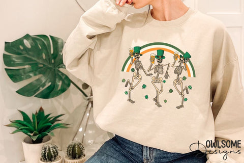Skeleton Dancing Patricks Day PNG Sublimation Owlsome.Designs 