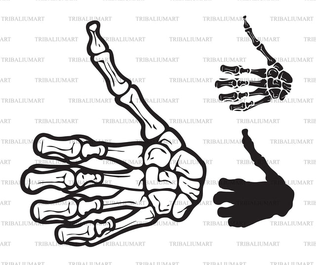 Skeleton Hand Gesture Thumb Up SVG TribaliumArtSF 