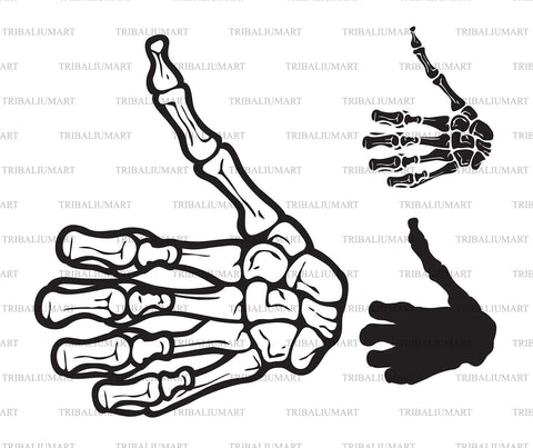 Skeleton Hand Gesture Thumb Up SVG TribaliumArtSF 