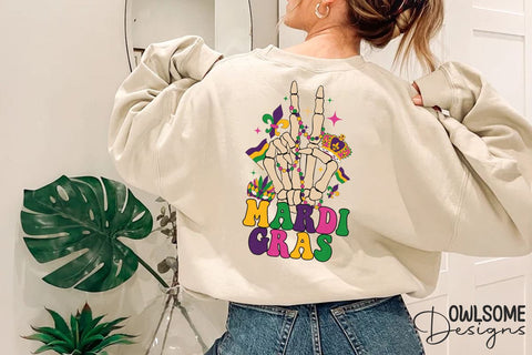 Skeleton Hand Mardi Gras Sublimation Sublimation Owlsome.Designs 