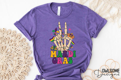 Skeleton Hand Mardi Gras Sublimation Sublimation Owlsome.Designs 